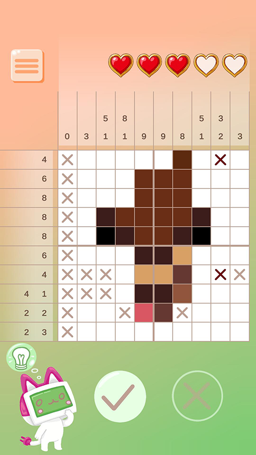 A screenshot of a medium puzzle from the game