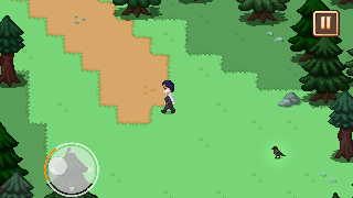 Player walking in a forest