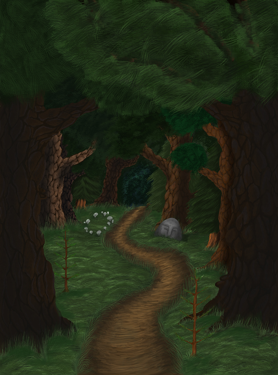 Forest path drawing