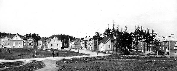 Taloja Pyynikinrinteell 1920-luvun lopussa.