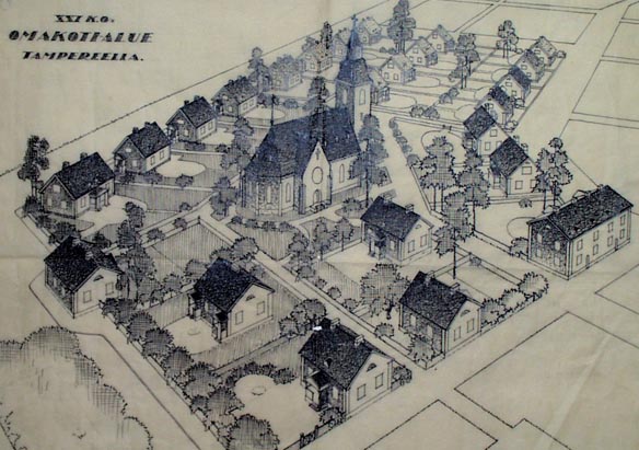 Bertel Strömmerin XXI kaupunginosan suunnitelma vuodelta 1923