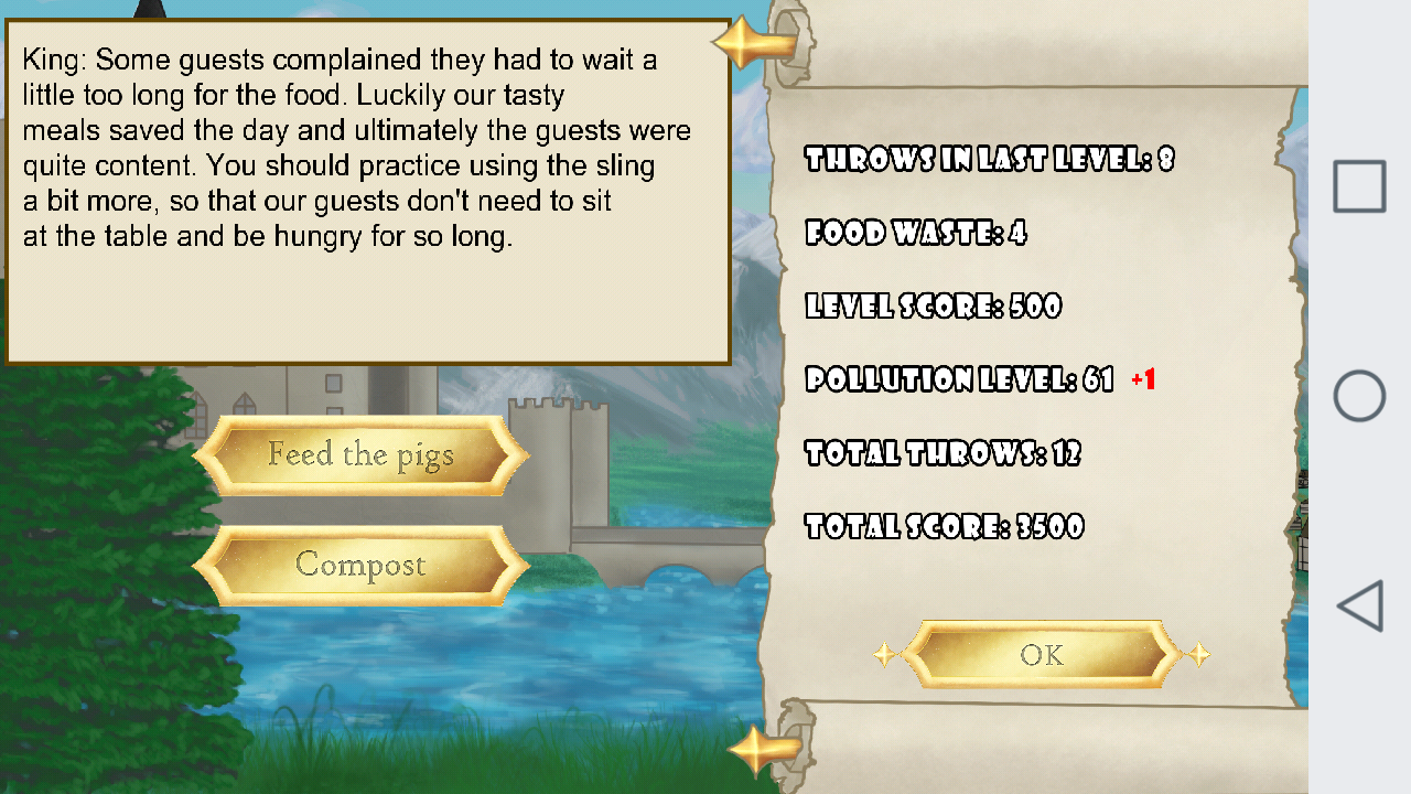 picture of the feedback screen